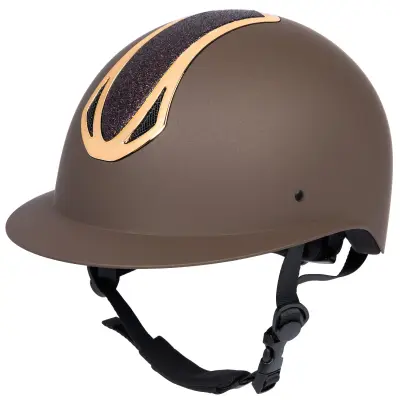 HH Pro F1 Matt Sparkle Paardrijhelm bruin maat:xl bij Paardensportwebshop