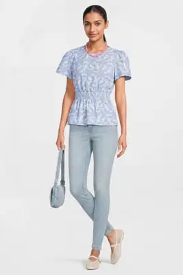 high waist skinny jeans lichtblauw bij Wehkamp