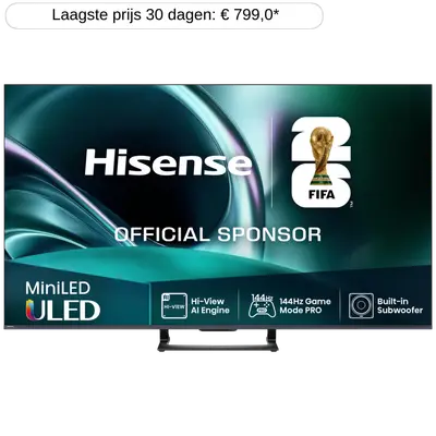 HISENSE 65U72Q - Ultra HD 4K - Mini-led-tv - 65 inch - 2025 bij MediaMarkt