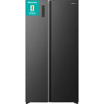 HISENSE RS3P558NEFD - Amerikaanse koelkast - breedte 91.1 cm - hoogte 178.6 cm - inhoud 544 l - NoFrost Koel-vriescombinatie Black steel look bij MediaMarkt