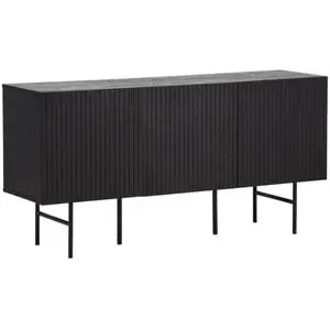 Hjem Interiors Björkön Zwart Eiken Dressoir met 3-Deuren bij Furnea