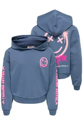 hoodie met backprint blauw bij Wehkamp