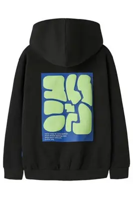 hoodie met backprint - zwart bij Wehkamp
