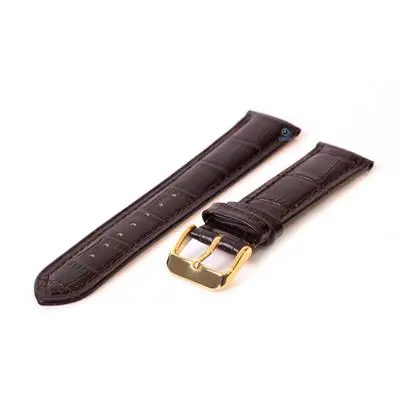 Horlogeband 18mm croco leer donkerbruin bij Kish