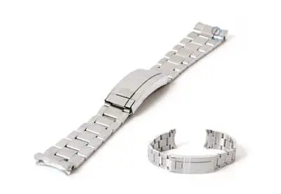 Horlogeband 21mm staal zilver RLX - mat bij Kish