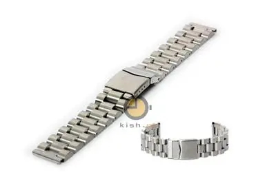 Horlogeband 22mm massief edelstaal zilver bij Kish