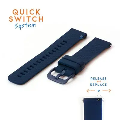 Horlogeband 22mm siliconen donkerblauw bij Kish