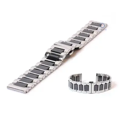 Horlogeband 22mm staal zilver/zwart bij Kish