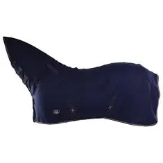 HORSEGEAR FLEECEDEKEN MET HALS ROLL UP NECK Donkerblauw bij De Kroo Ruitersport