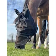 HORSEGEAR VLIEGENMASKER MET AFNEEMBARE NEUSFLAP Zwart bij De Kroo Ruitersport
