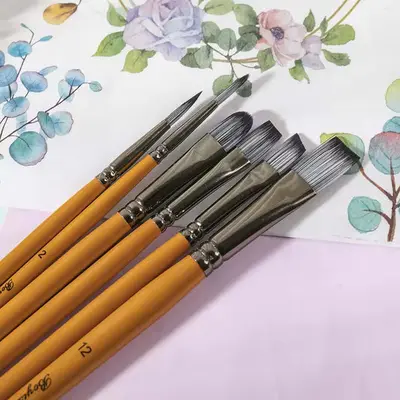 Houten Penselen Set – 5-delige Art Brush Set bij Online-Schilderij
