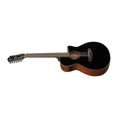 Ibanez AEG5012BKH Elektrisch Akoestische Gitaar Zwart 12 Snarig bij Brugman Muziek