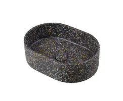 Ideavit Concrete opzetwastafel ovaal 40cm - terrazzo beton bij BadkamerXXL