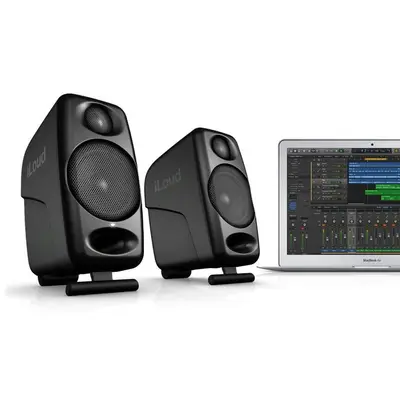 IK-Multimedia iLoud Micro Monitor Ultra-compact, hoogwaardige referentiemonitors voor studio (paar) - 50W - Ingangen: Line (RCA & TRS 3,5mm), Bluetooth bij Westerhaven Muziek (Groningen)