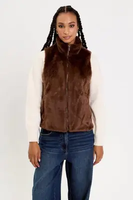 imitatiebonten bodywarmer bruin bij Wehkamp