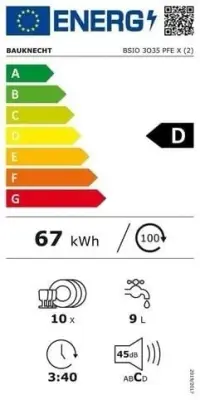 Inbouw vaatwasser Bauknecht BSFO3O35PF bij Witgoed Service C.C.