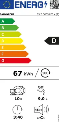 Inbouw vaatwasser Bauknecht BSIO3O35PFEX bij Witgoed Service C.C.