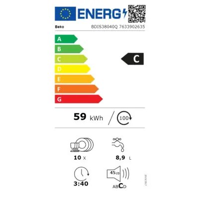 Inbouw vaatwasser Beko BDIS38040Q bij Witgoed Service C.C.
