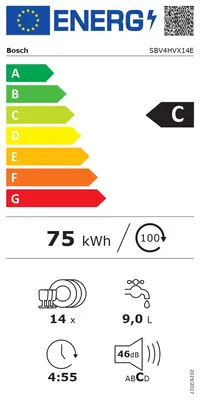 Inbouw vaatwasser Bosch SBV4HVX14E bij Witgoed Service C.C.