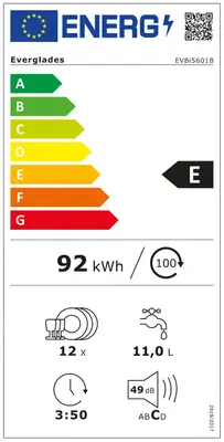 Inbouw vaatwasser Everglades EVBI5601B bij Witgoed Service C.C.