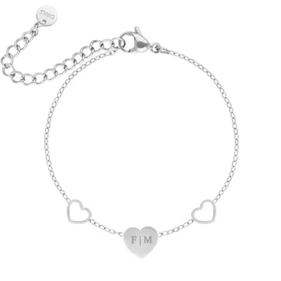 Initial armband with triple love bij DRKS