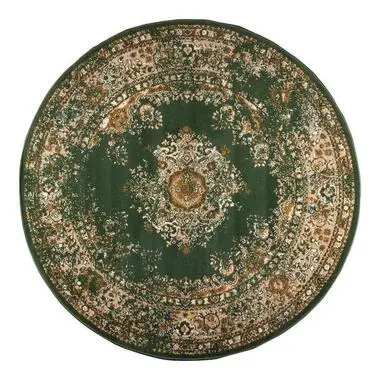 Interieur05 rond vloerkleed Keshan groen - 160 x 160 cm bij Leen Bakker