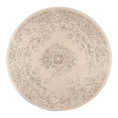 Interieur05 rond vloerkleed Keshan zand/beige - 160 x 160 cm bij Leen Bakker