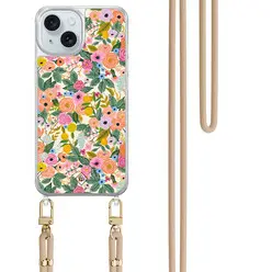 iPhone 15 hoesje met beige koord bij Casimoda