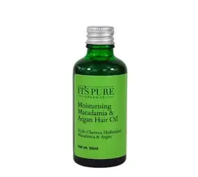 It's Pure Organics Macadamia & Argan Hydraterende Haarolie bij The Green Beauty Shop