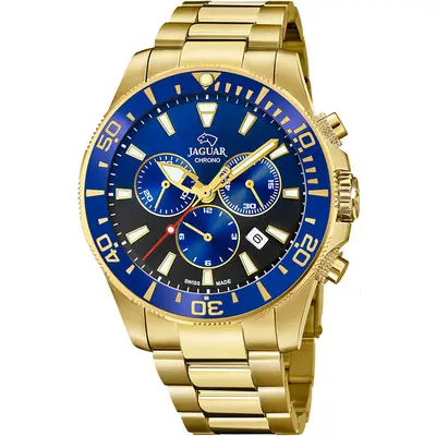 Jaguar Executive Duikhorloge J864-5 Blauw Goud bij JuweliersWebshop