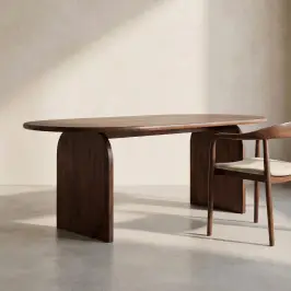Japandi eettafel ronde hoeken bij LUMZ