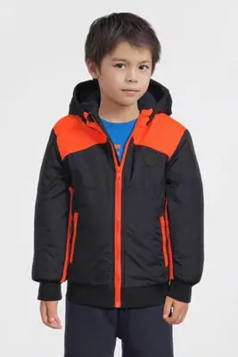 jas met contrasterende detail zwart/oranje bij Wehkamp