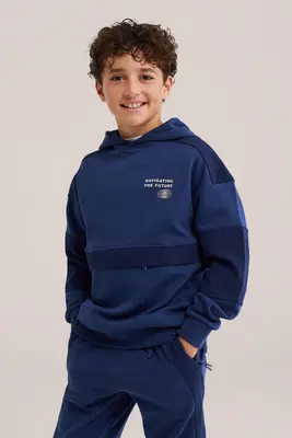 Jongen hoodie met rits en print bij WE Fashion