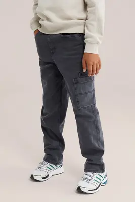 Jongens loose fit jeans met elastische tailleband en aantrekkoord bij WE Fashion