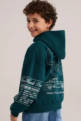 Jongens oversized hoodie met print bij WE Fashion