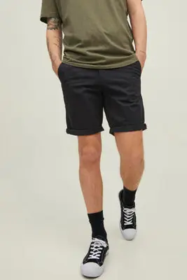 JPSTBOWIE regular chino short zwart bij Wehkamp