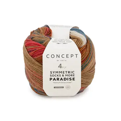 Katia Symmetric Socks & More - Paradise 041 Rood-Oker-Olieverf bij Wolplein