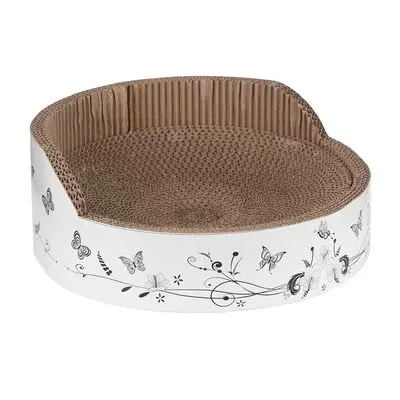 Kattenmand en Krabmeubel Relax Wit met vlinderopdruk bij Zooplus
