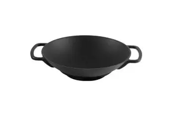KDP Gietijzeren WOK 35 CM ZWART bij Kookshop de Pepermolen