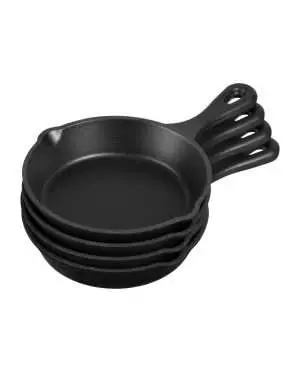 Keij Accessoires | 4 Cast Iron Skillets | 15 cm | Geëmailleerd bij Rookplankje.nl