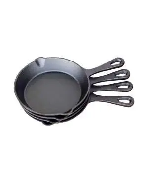 Keij Accessoires | Set van 4 kleine Cast Iron Skillets | Fry Pans bij Rookplankje.nl