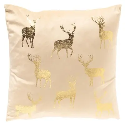 Kerst sierkussen Nordic Reindeer 45x45cm brazillian sand bij Textielhuis