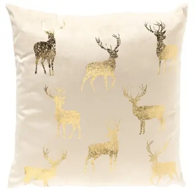 Kerst sierkussen Nordic Reindeer 45x45cm whisper white bij Textielhuis