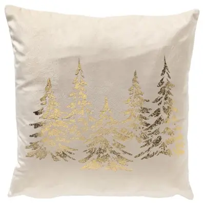 Kerst sierkussen Pinegrove 45x45cm whisper white bij Textielhuis