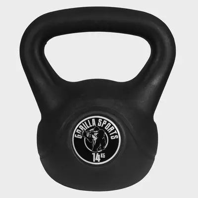 Kettlebell 14 kg zwart kunststof bij Gorilla Sports