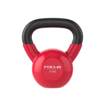 Kettlebell - Focus Fitness Vinyl - 12 kg - Rood bij Betersport