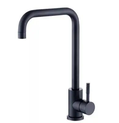 Keukenkraan WEBO Atlanta Hoog Model 27cm Mat Zwart Messing bij DoucheKampioen