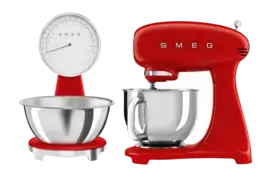 Keukenmachine Set Smeg Keukenmachine SMF05 + Weegschaal KSF01 Rood bij Kookexpert