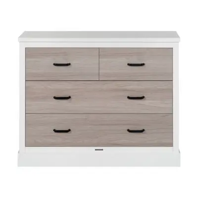 Kidsmill Newport Commode Wit / Eiken - Greep Zwart bij Babypark