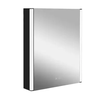 kielle Arkas I - Spiegelkast met LED verlichting, verwarming en USB poort, 55x70x13 cm, mat zwart 50111614 bij Sanitino
